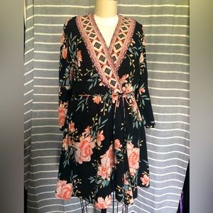 Billabong Boho Floral Faux Wrap Dress
